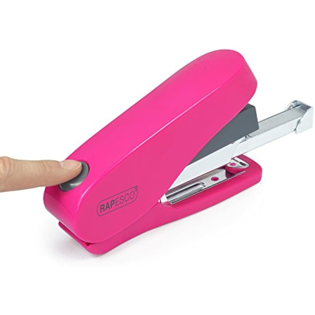 Rapesco Luna Less Effort Desktop Stapler | 50 Sheet Capacity | Hot Pink