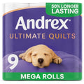 Andrex Ultimate Quilts Toilet Paper – 9 Mega Rolls Quilted Tissue