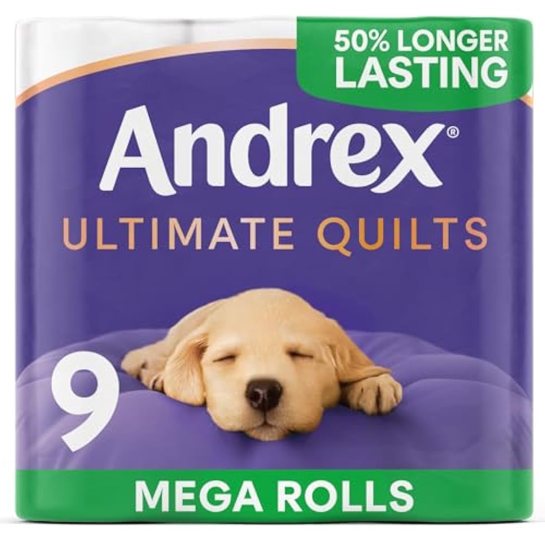 Andrex Ultimate Quilts Toilet Paper – 9 Mega Rolls Quilted Tissue