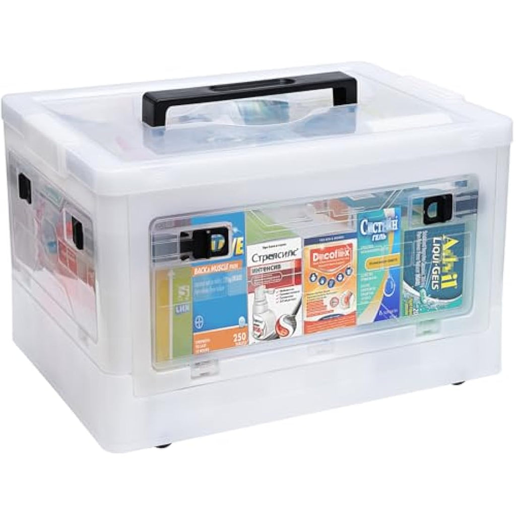 Gifhomfix Extra Large First Aid Box | 20 Quart Clear Medicine Organiser