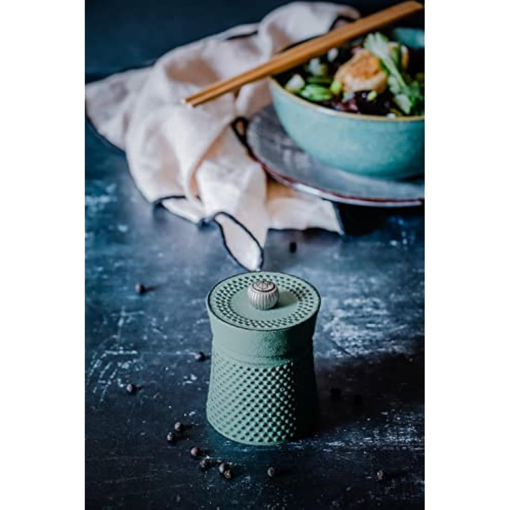 Peugeot Bali Cast Iron Pepper Mill – Celadon Green – 8cm Grinder