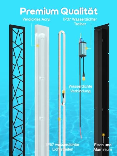 Modern LED Outdoor Wall Sconce | 48W IP65 Waterproof 150cm