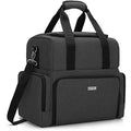 BAFASO 2-Layer Travel Makeup Bag with Removable Pouches - Black Nylon