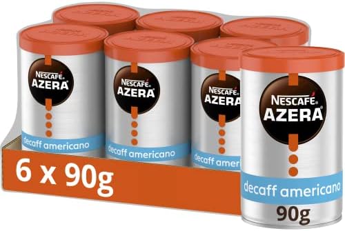 NESCAFÉ Azera Americano Decaff Instant Coffee - 90g Tin (Pack of 6)