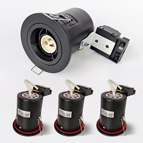 Jolof Store 90-Min Fire Rated GU10 Recessed Downlight | Matte Black 4-Pack