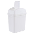 Ikando 7 L Small Swing Top Garbage Can, Plastic Bathroom Trash Can with Lid, White - image 1