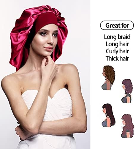 Jolof Store Satin Bonnet for Curly Hair – 4 Pack Extra Large Sleep Caps