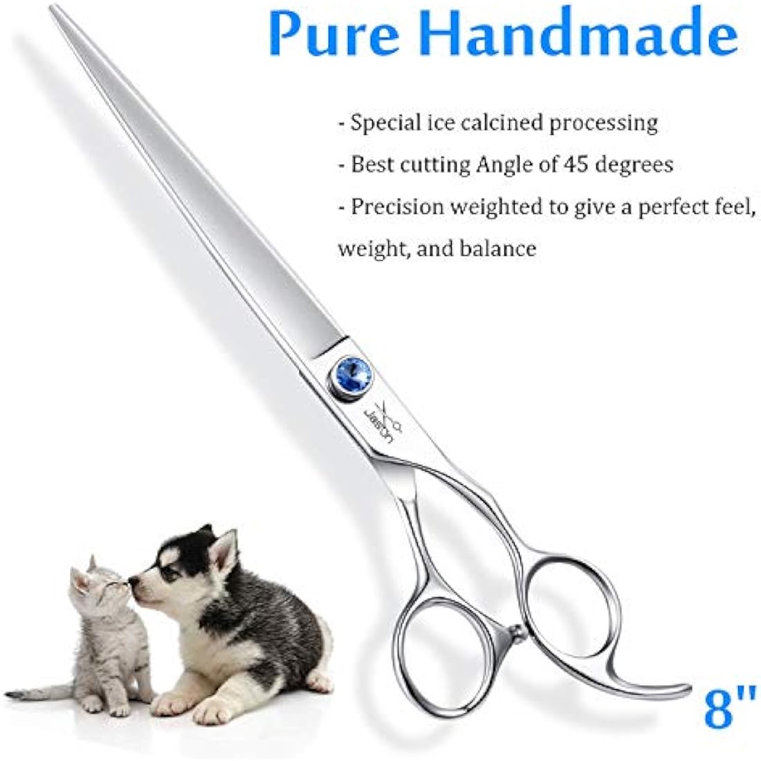 JASON 8" Straight Dog Grooming Scissors | Japanese Stainless Steel