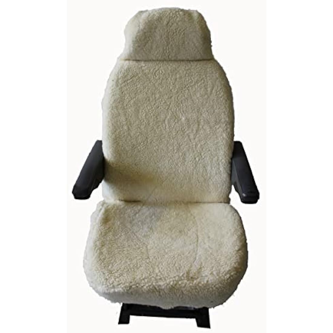 Cream Sherpa Faux Fur Motorhome Captain Seat Covers - Pair