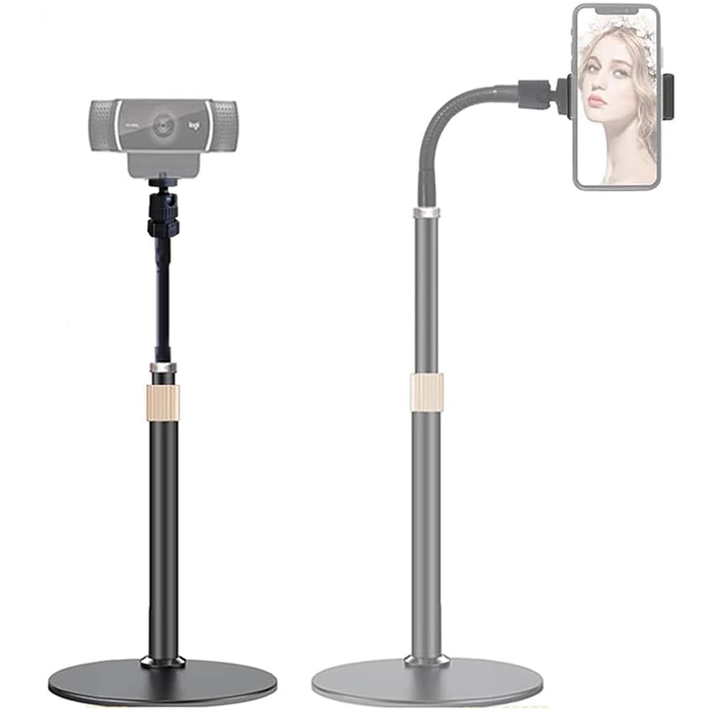 Tencro Webcam Stand & Phone Holder – Flexible Gooseneck Desktop Mount