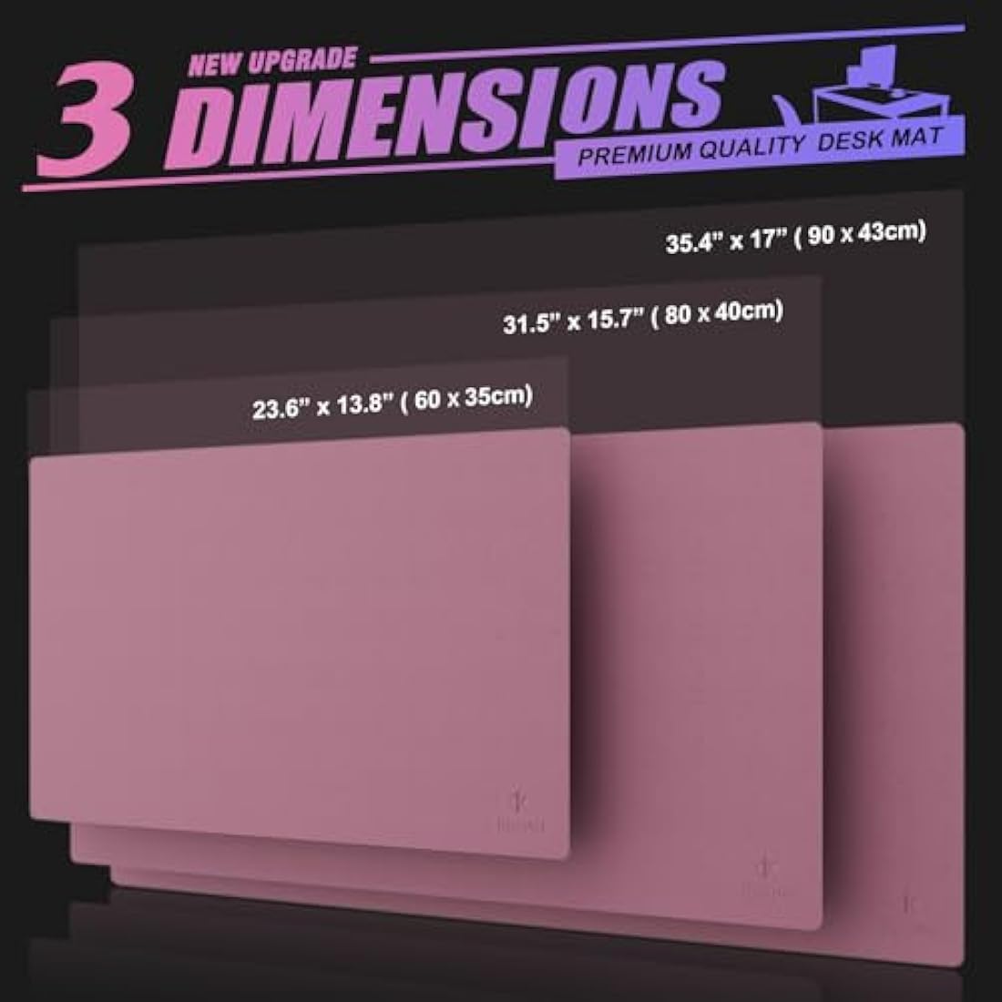 K KNODEL Dual-Sided Leather Desk Mat | Large Office Mouse Pad, Purple