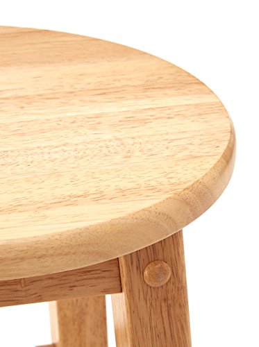 Jolof Store Tall Wooden Bar Stool – Natural Hevea Wood Kitchen Seat 74cm