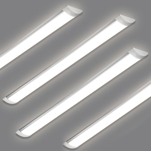 5FT LED Batten Light – 50W Slim Surface Mount 4000K, 4 Pack