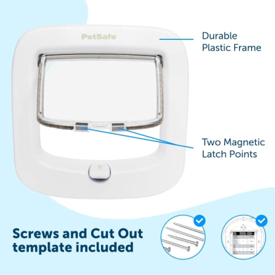 PetSafe Manual-Locking Cat Flap | 4-Way Lock Energy Efficient Door