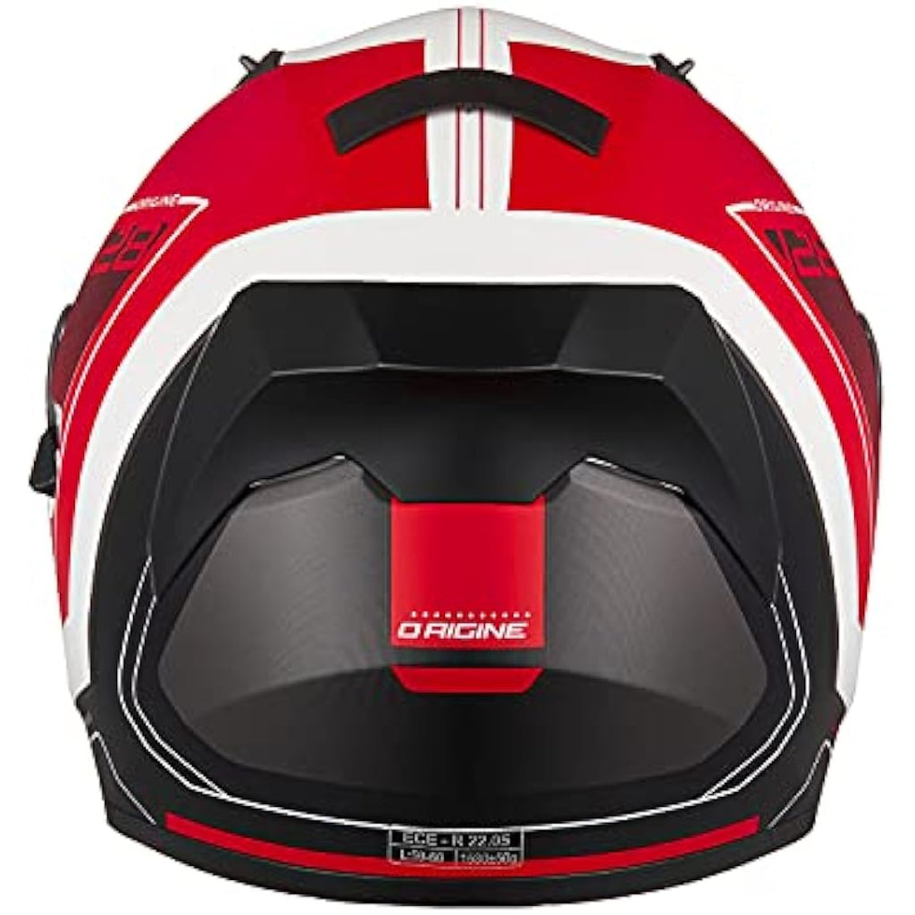 Origine Strada Full Face Motorcycle Helmet - Dual Visor - Red/White XL