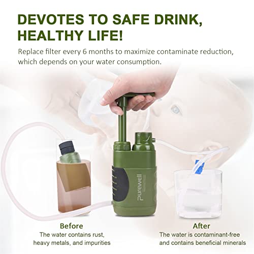 Purewell Water Purifier Pump | 0.01 Micron 4-Stage Portable Filter (2PCS)
