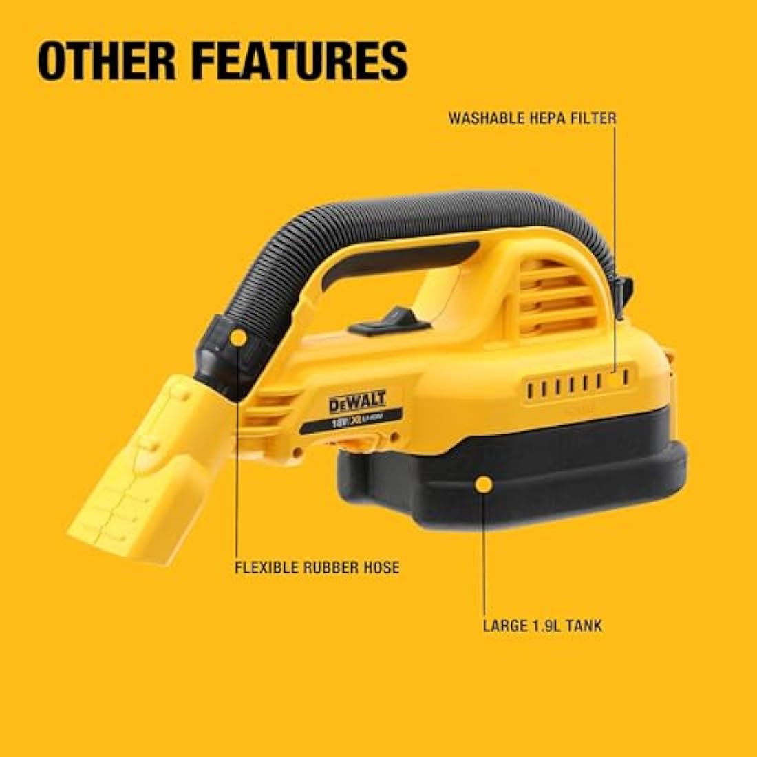 DEWALT XR 18V Cordless Wet & Dry Handheld Vacuum Cleaner – DCV517N
