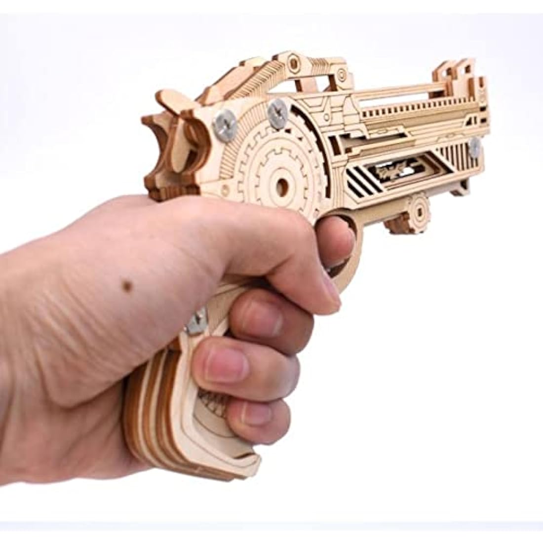 Wooden Rubber Band Gun DIY 3D Mechanical Model Puzzle Kit