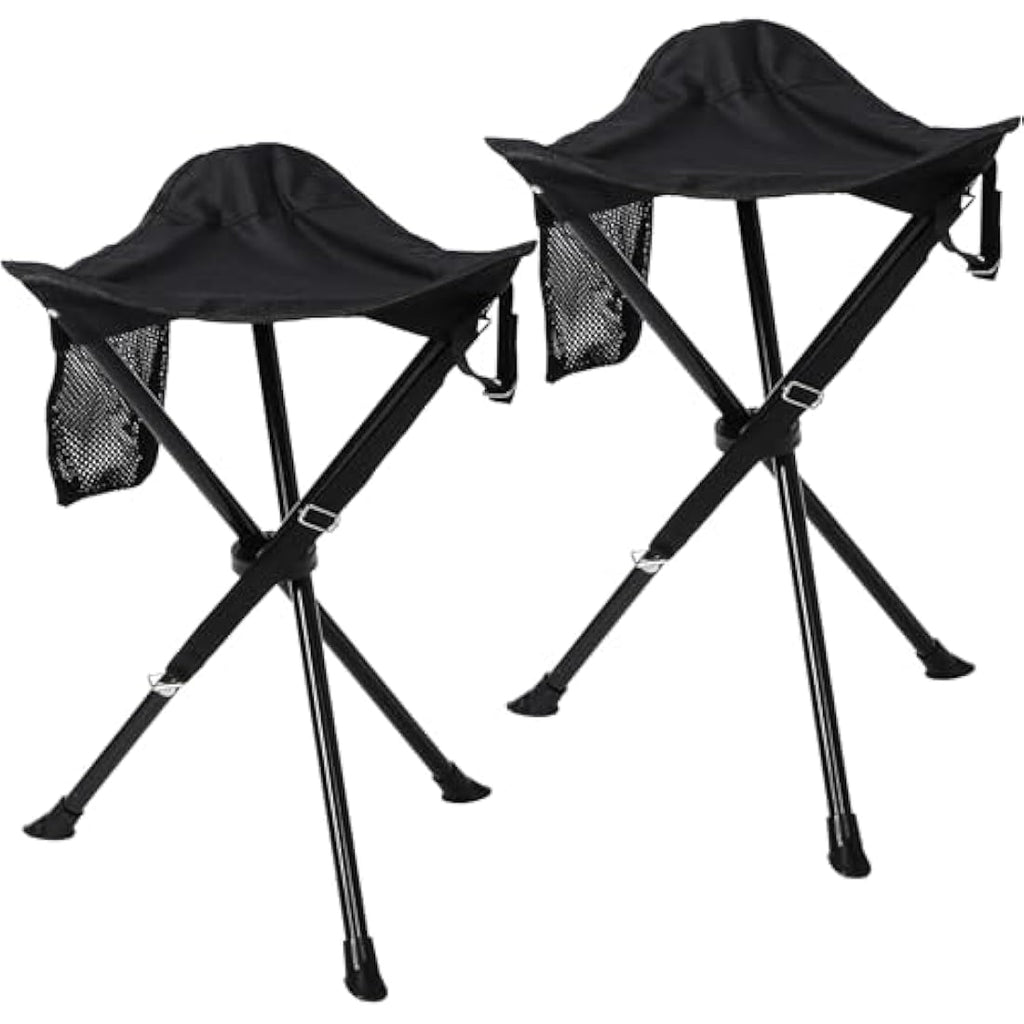 REDCAMP 2 Pack Tall Tripod Stool – 22.4" Folding Portable Camping Chairs