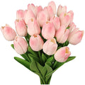 N&T NIETING Real Touch Artificial Tulips – 12Pcs Latex Flowers, Light Pink