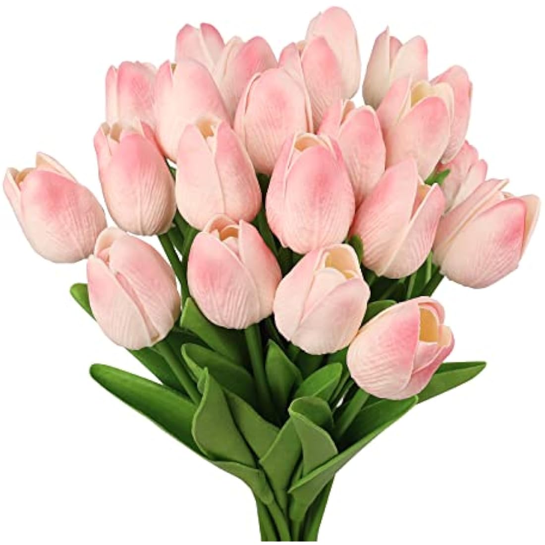 N&T NIETING Real Touch Artificial Tulips – 12Pcs Latex Flowers, Light Pink