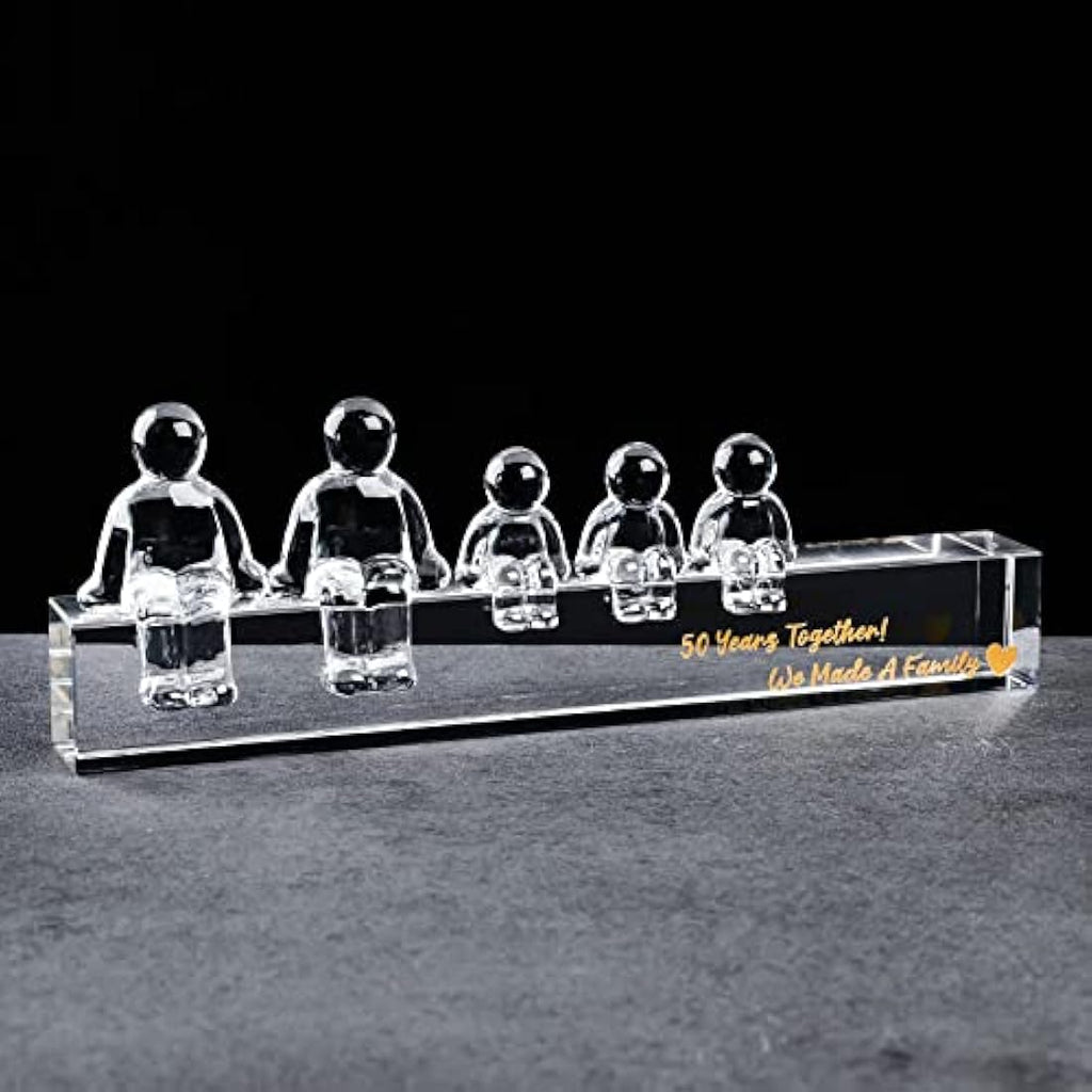 Movdyka Crystal 50th Anniversary Family Figurine Set - 3 Children
