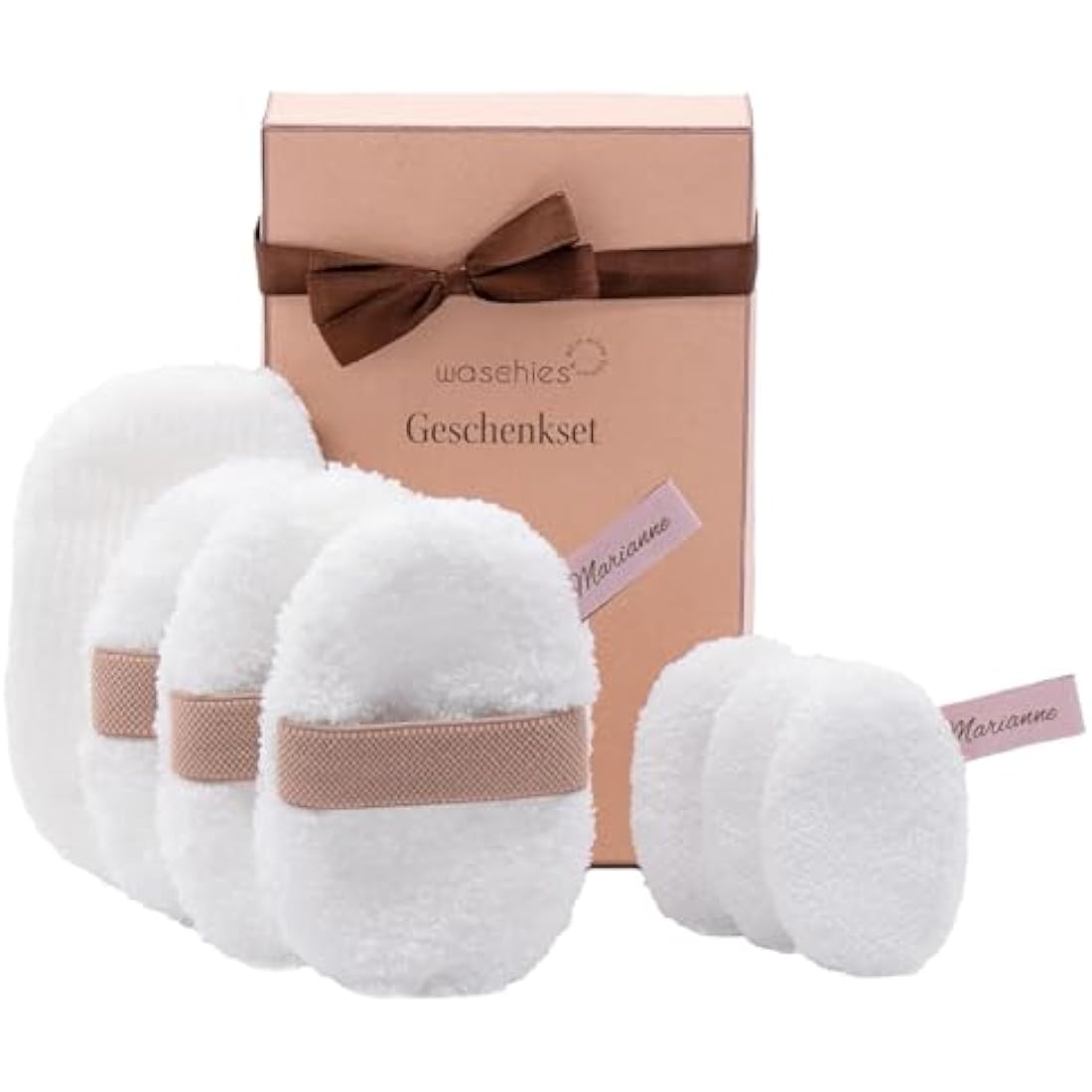waschies Reusable Face Pads Gift Box – 7 Pack White Microfibre Set