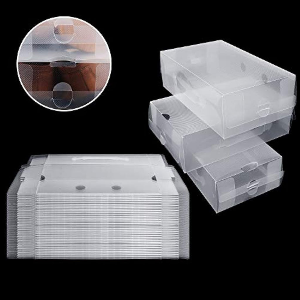 Kurtzy Clear Plastic Shoe Storage Boxes - 40 Pack Stackable Organizers