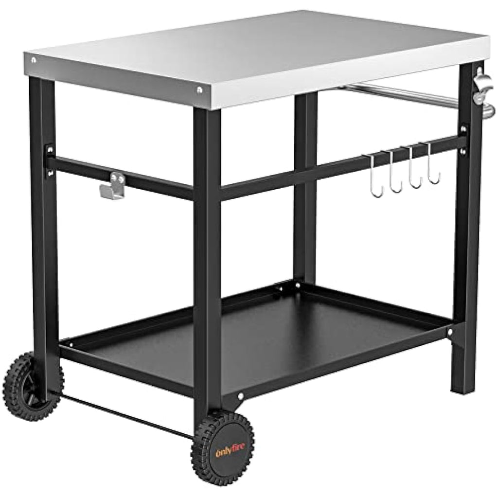 Onlyfire Stainless Steel BBQ Serving Trolley – Outdoor Grill Prep Table