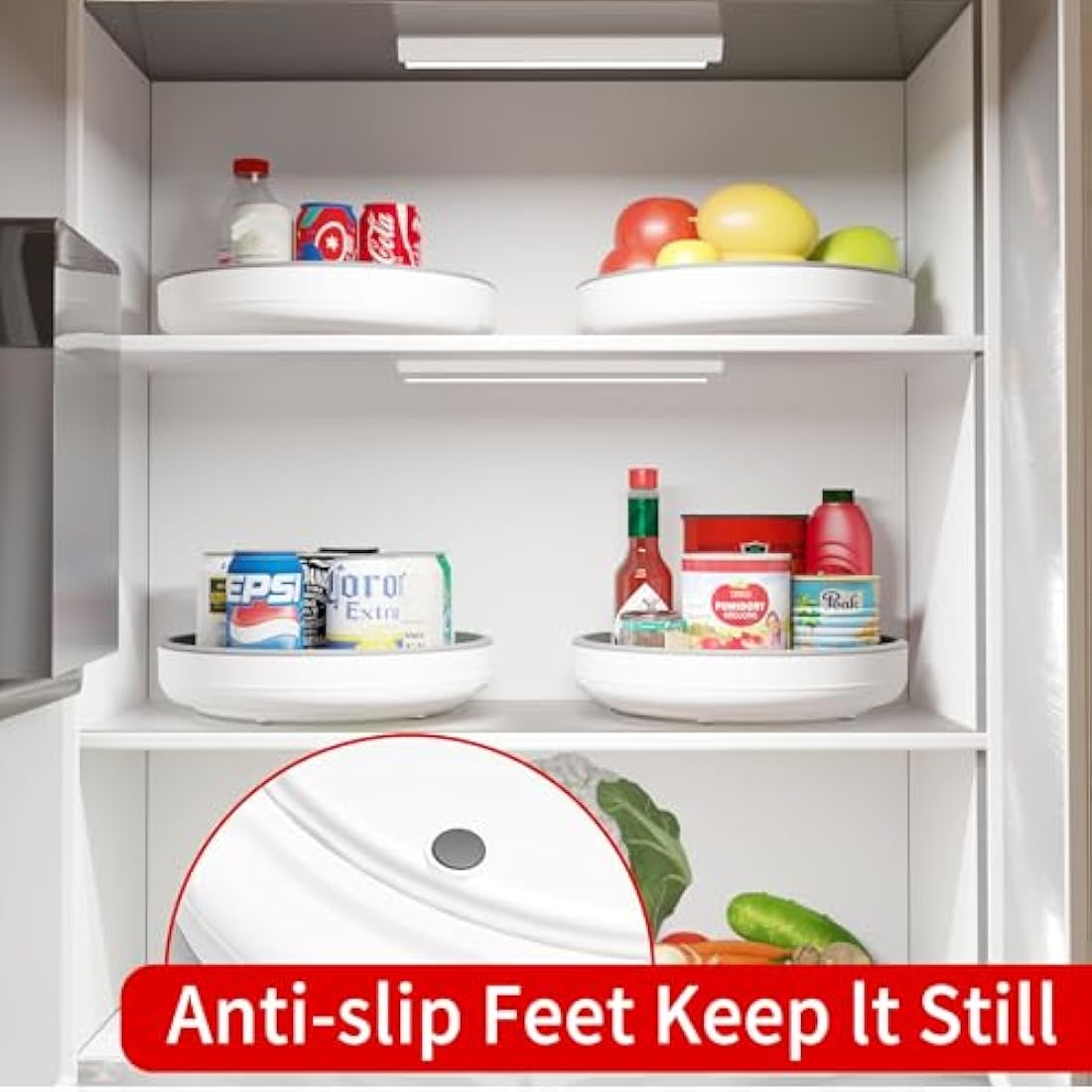 Jolof Store 4-Pack 10-Inch Non-Skid Lazy Susan Rotating Pantry Organizers