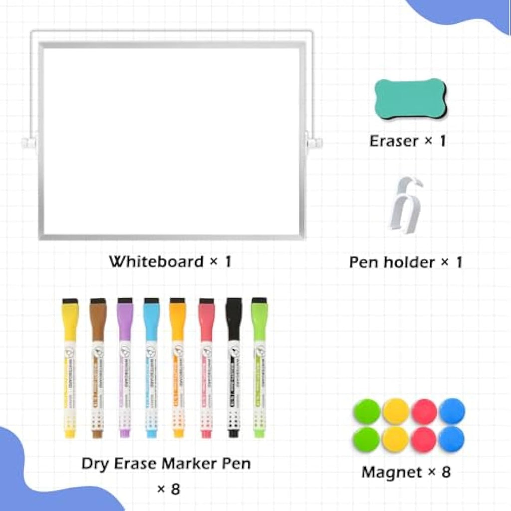 DOLLAR BOSS Magnetic Desktop Whiteboard | 30x40cm Double Sided Dry Erase
