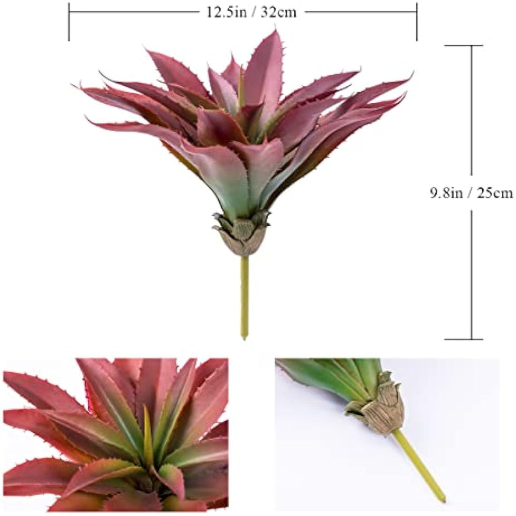 Large Artificial Aloe Plant – 12.5 Inch Faux Succulent (Red)