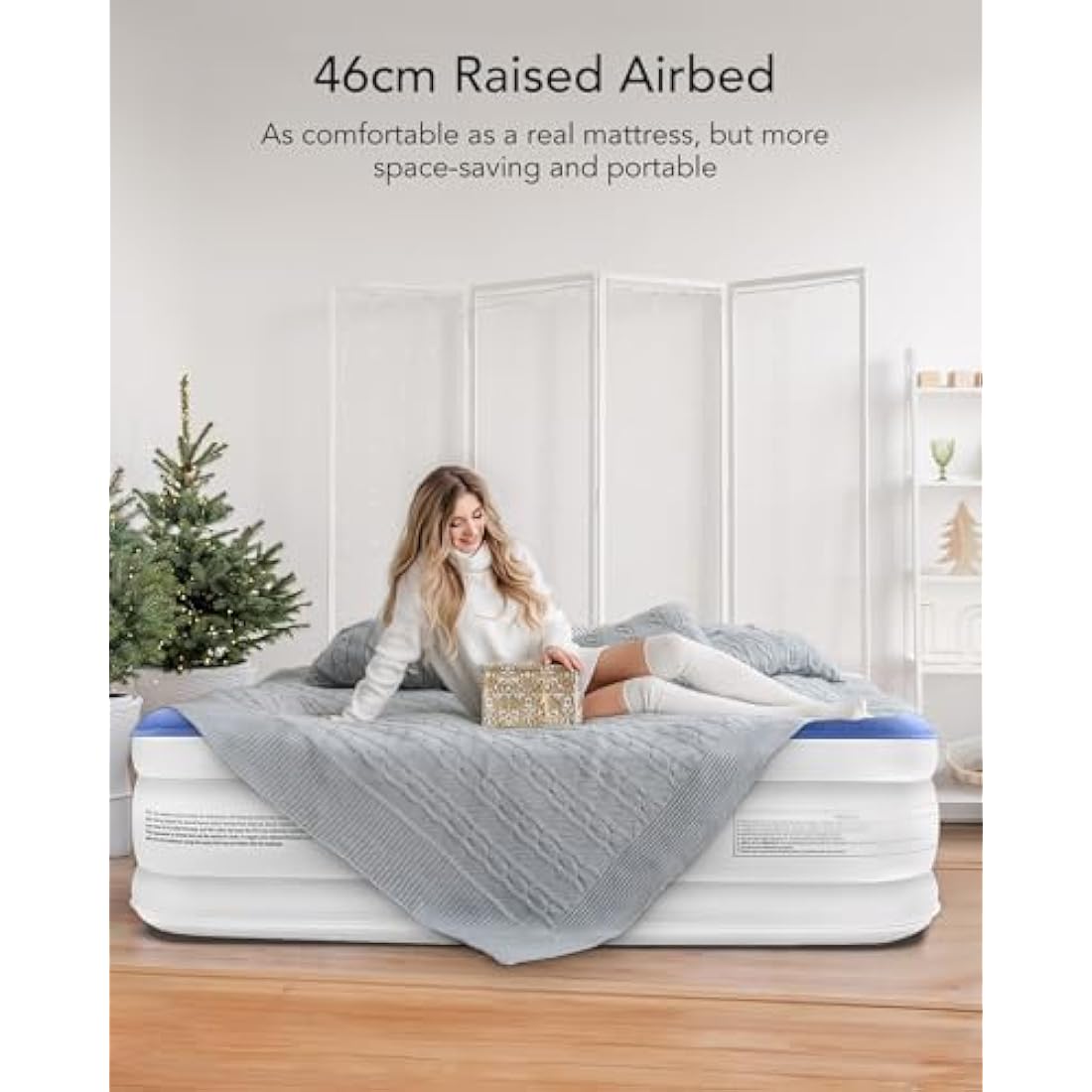 iDOO Single Air Mattress with Built-in Pump - Inflatable Camping Guest Bed