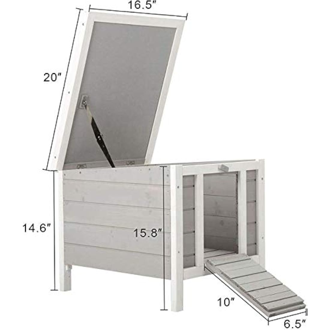 Bunny Business Wooden Rabbit & Guinea Pig Hide House – Grey Weatherproof