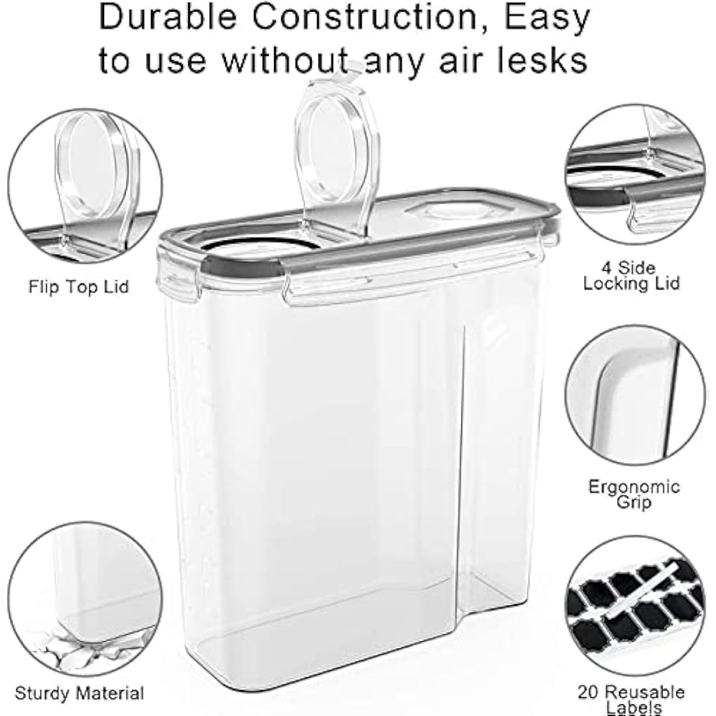 Wildone Airtight Cereal Container Set | 4L BPA-Free Food Storage (4 Pack)