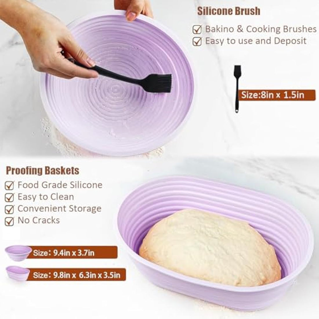Sourdough Starter Kit – 9" & 10" Silicone Proofing Baskets