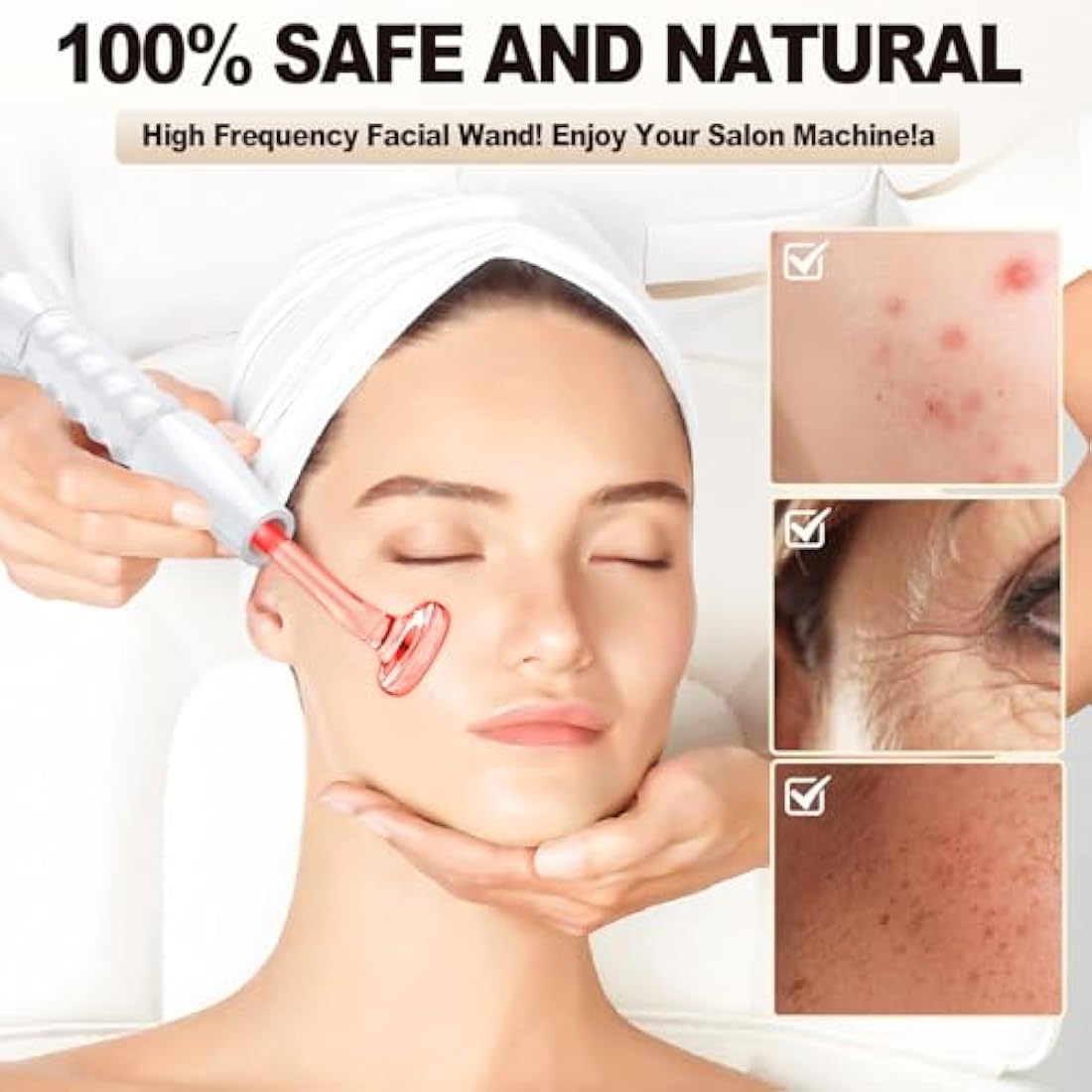 Blayram High Frequency Facial Wand – 4 Violet Tubes for Acne & Anti-Aging