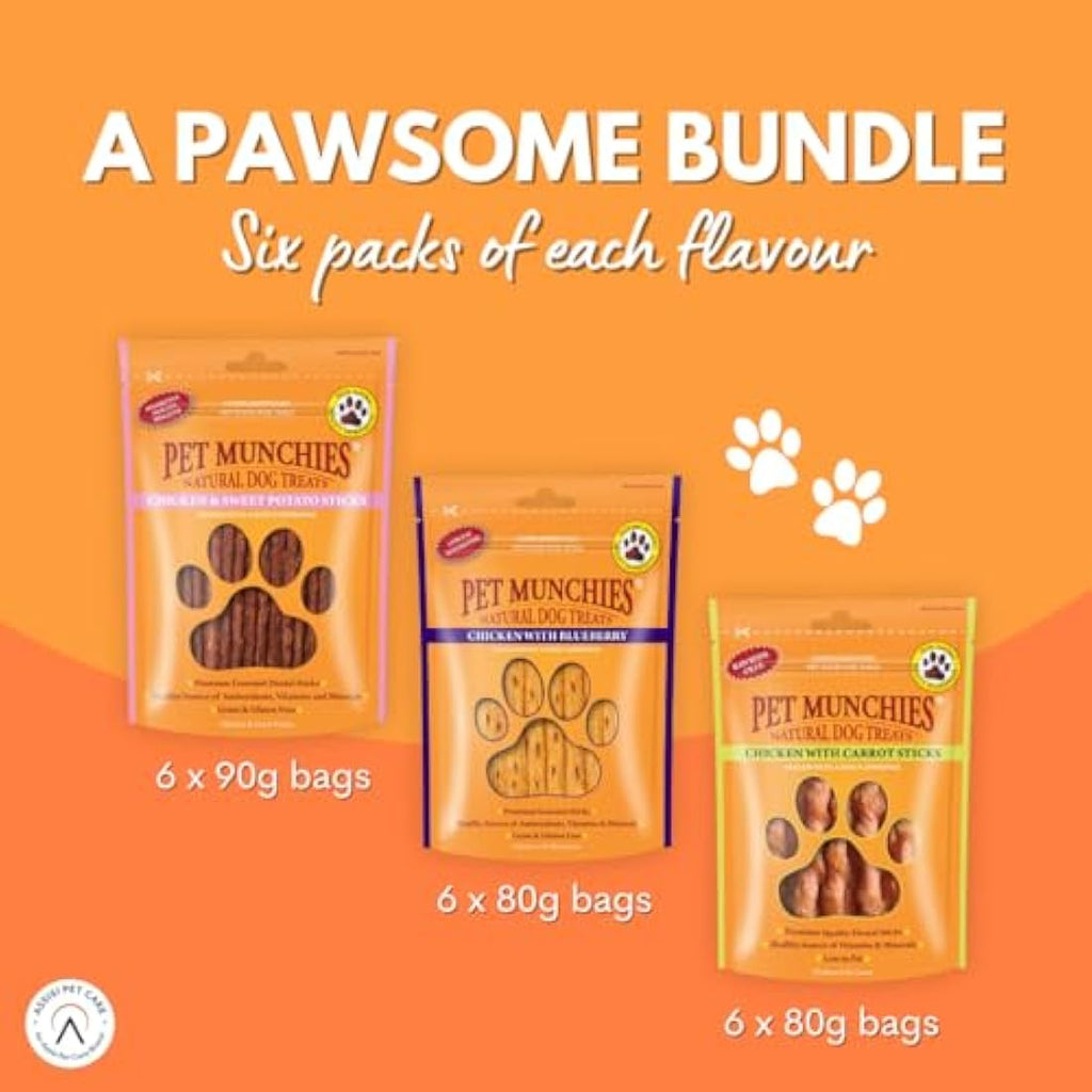 Pet Munchies Chicken Stick Dog Treats - Natural Meat Variety, 18 Bags