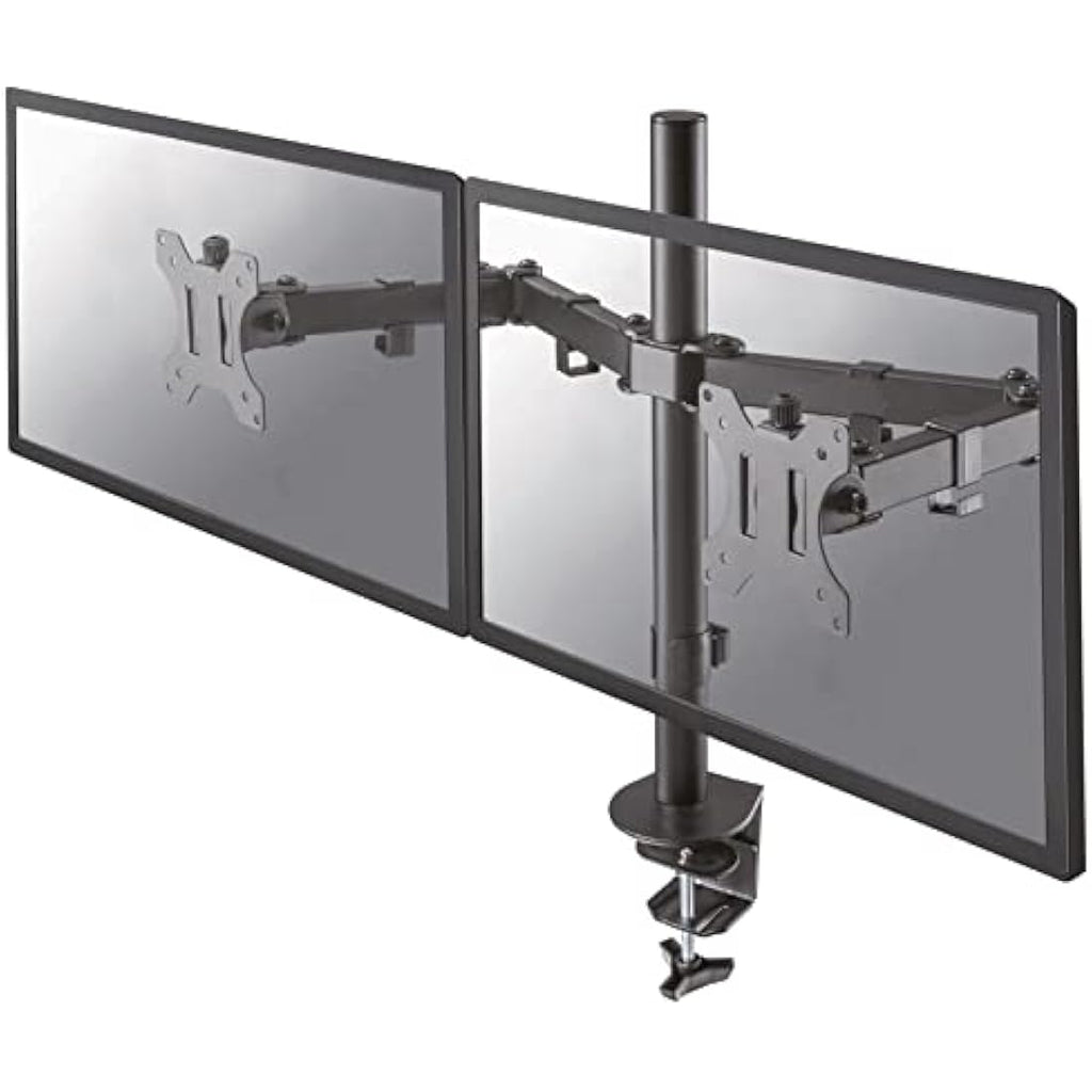 Newstar FPMA-D550DBLACK Full Motion Dual Monitor Desk Mount - Height Adjustable, Black