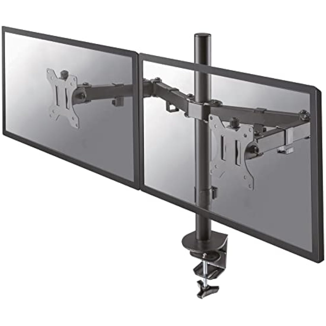 Newstar FPMA-D550DBLACK Full Motion Dual Monitor Desk Mount - Height Adjustable, Black
