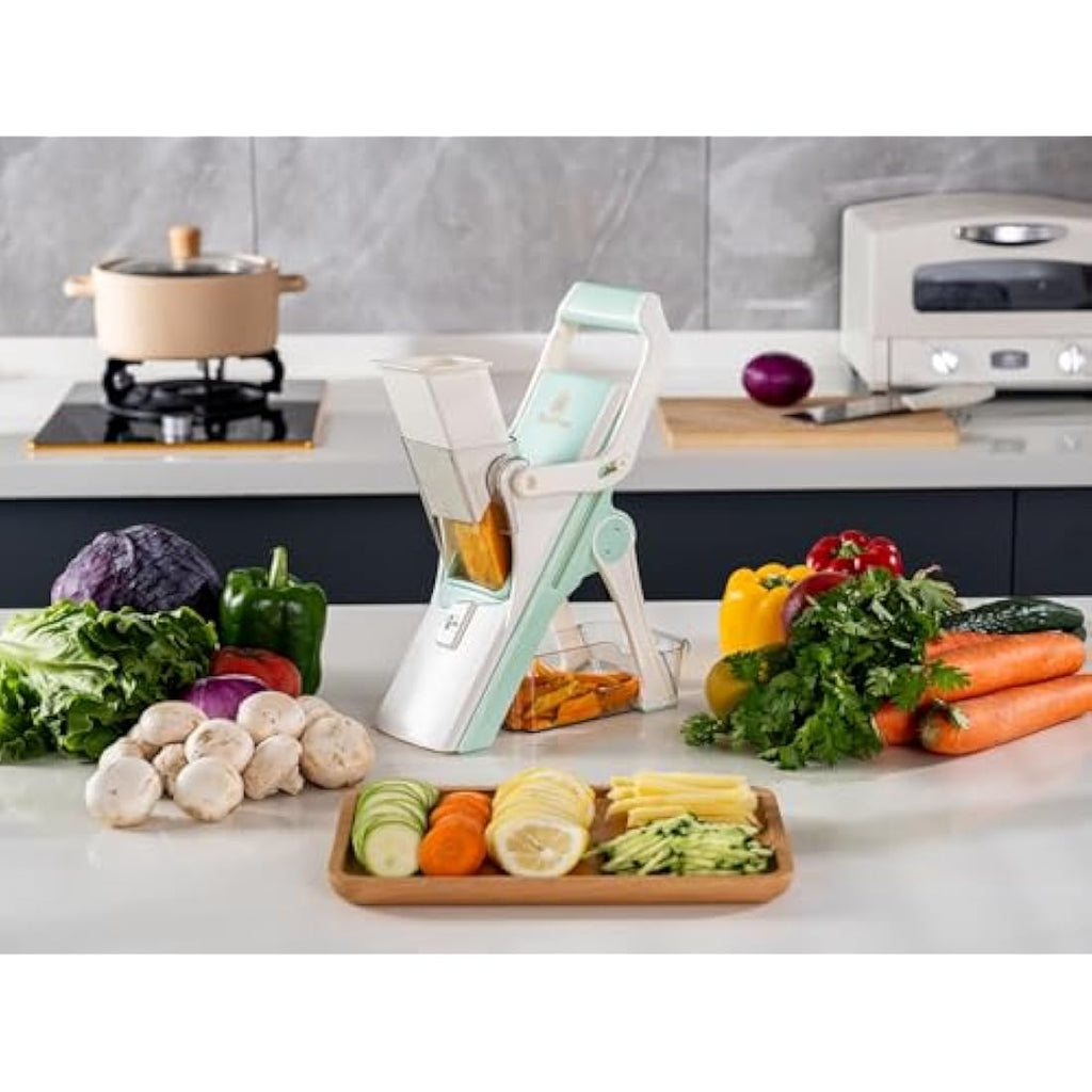 Brieftons Safe Mandoline Slicer | 5-Blade Vegetable Chopper and Dicer