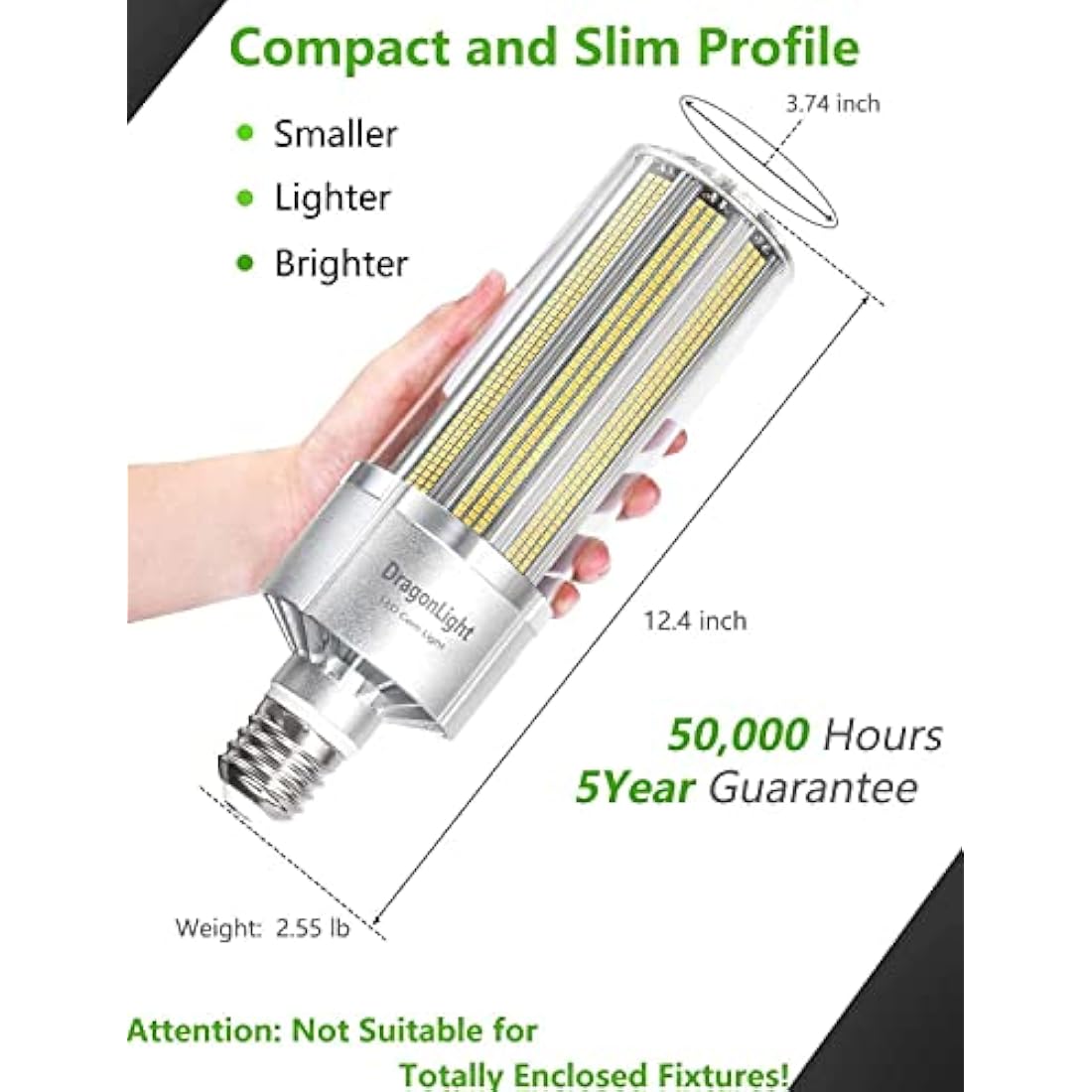 240W LED Corn Light Bulb | E40 Base 5000K 32400LM High Bay