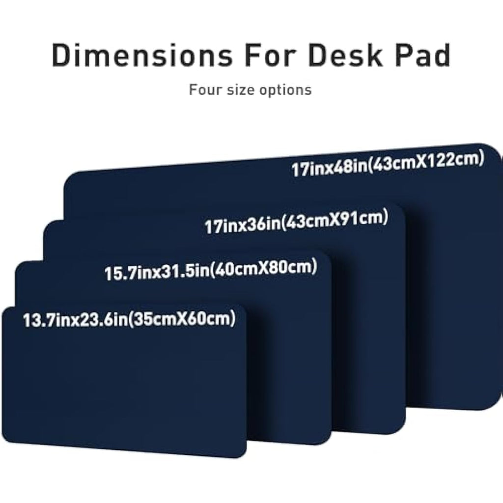 Aothia PU Leather Desk Pad Protector – Waterproof Office Mat, Dark Blue