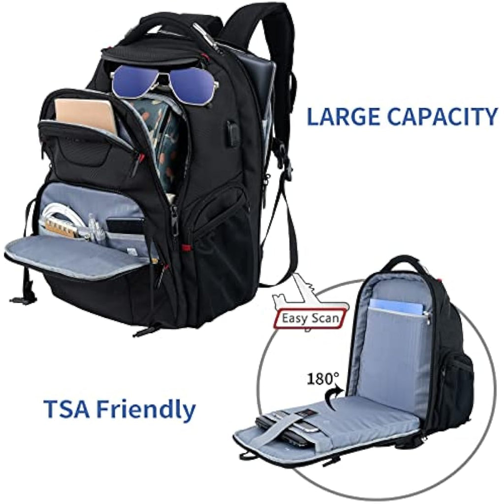 VANKEAN 17.3'' Travel Laptop Backpack | Water Resistant Anti-Theft Bag