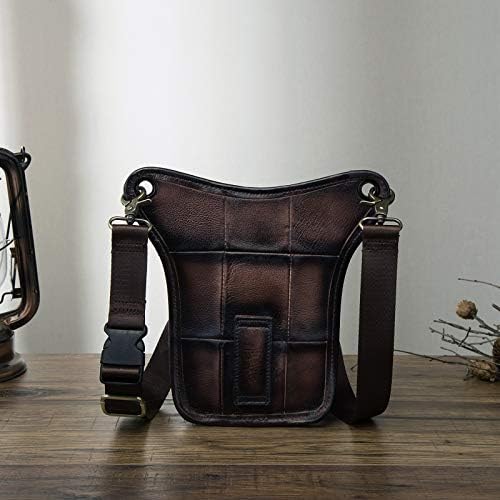 Men's Genuine Leather Motorcycle Drop Leg Bag & Waist Pack
