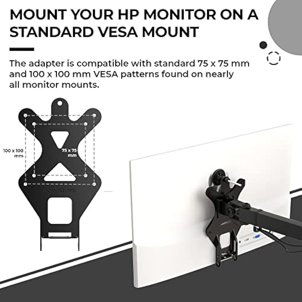 HumanCentric VESA Mount Adapter for HP 22-27er/es/f Monitors | White