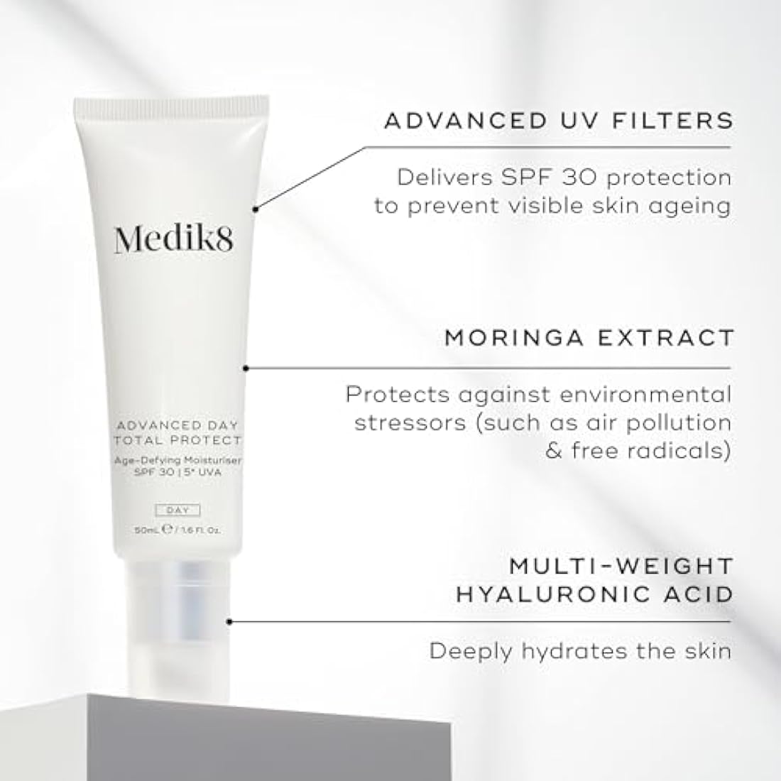 Medik8 Advanced Day Total Protect SPF 30 Moisturiser | Hyaluronic Acid 50ml