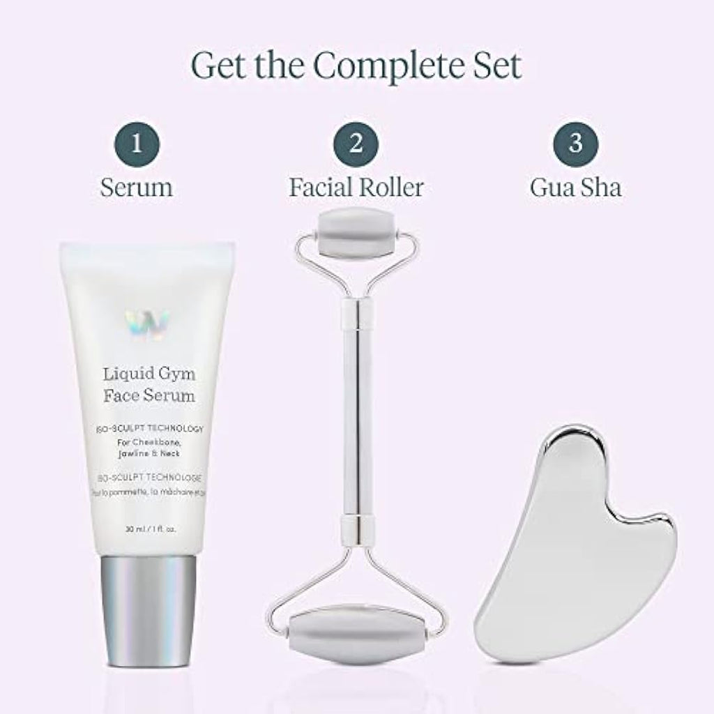 Wonderskin Liquid Gym Facial Roller – Stainless Steel Face Sculpting Tool
