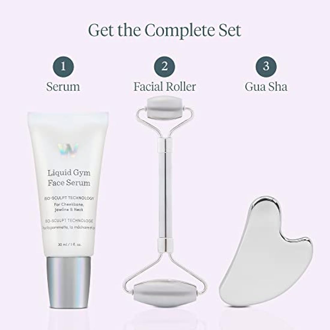 Wonderskin Liquid Gym Facial Roller – Stainless Steel Face Sculpting Tool