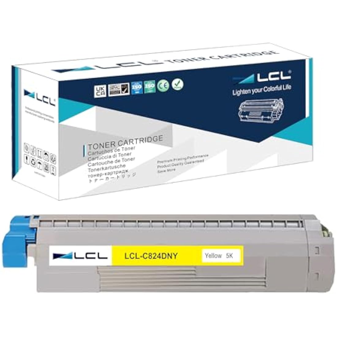 LCL Remanufactured Yellow Toner Cartridge for OKI C824dn C834dnw C844dnw